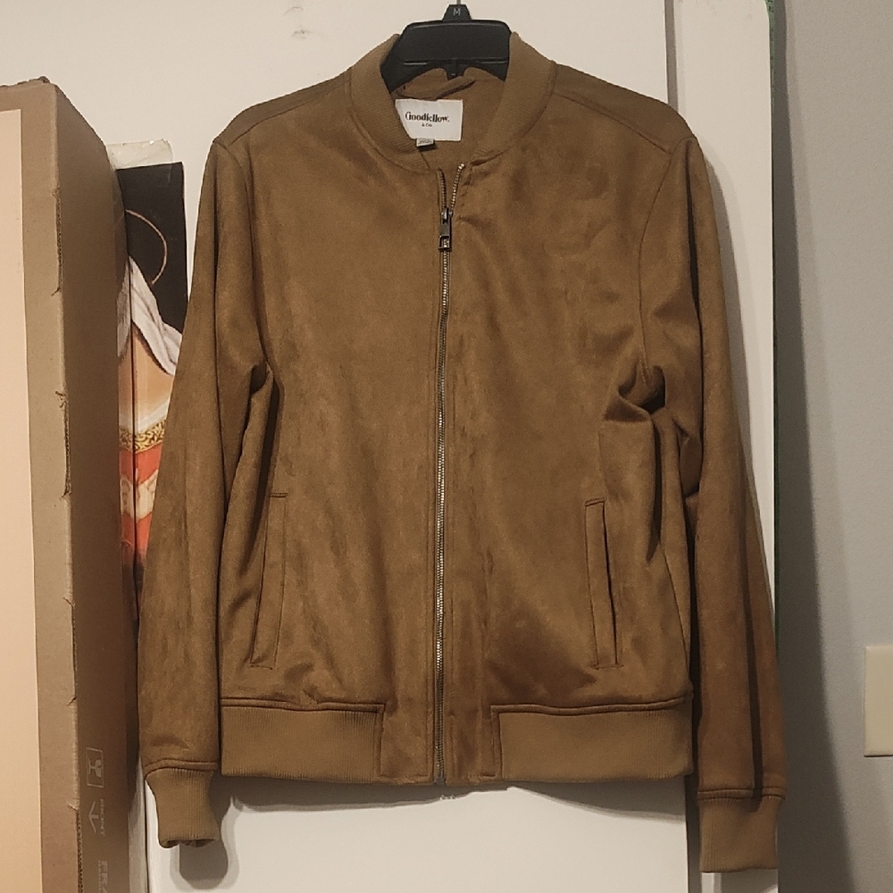 Goodfellow & Co Tan Suede-Look Bomber Jacket